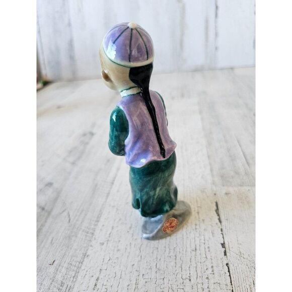 Gort wong li Green boy Chinese Monk Buddha figurine vintage priolo statue - Picture 3 of 8